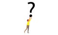 Vector man holding a question mark. illustration in the simple flat style Royalty Free Stock Photo