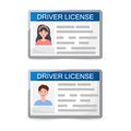 Vector man and woman driver license plastic card template Royalty Free Stock Photo