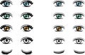 Vector Man and Woman eyes in different color