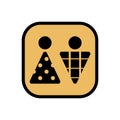 Vector man & woman icons. Toilet sign. The icon with a black sign on a white/color background.Can be used as a design element. Royalty Free Stock Photo