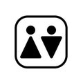 Vector man & woman icons. Toilet sign. The icon with a black sign on a white/color background.Can be used as a design element. Royalty Free Stock Photo