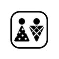 Vector man & woman icons. Toilet sign. The icon with a black sign on a white/color background.Can be used as a design element. Royalty Free Stock Photo