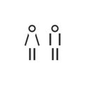 Vector man and woman icons, toilet sign, restroom icon, minimal style, pictogram Royalty Free Stock Photo