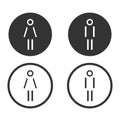 Vector man and woman icons, toilet sign, restroom icon, minimal style, pictogram Royalty Free Stock Photo