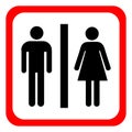 Vector man and woman icons, toilet sign, restroom, minimal style, pictogram Royalty Free Stock Photo