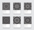 Vector Mandala Black and White Graphic Trendy Vertical Business Royalty Free Stock Photo