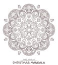 Vector mandala for coloring with christmas decorative elements. Royalty Free Stock Photo