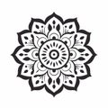 Simplistic Vector Art: Khmer-inspired Mandala Flower Illustration