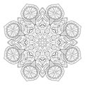 Vector mandala. Flower ornament. Hand drawn element. For coloring, print, poster, background, brochure, invite card.