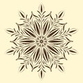Vector mandala one color. Beautiful orient round pattern