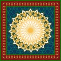 Vector mandala ornament. Round floral pattern. Arabic decorative element.