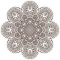 Vector mandalapattern of henna floral elements