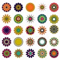 Vector mandalas. Colored mandala set. Royalty Free Stock Photo