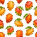 Vector Mango Seamless Pattern Royalty Free Stock Photo