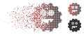 Dissolving Pixel Halftone Maniac Smiley Gear Icon