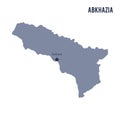 Vector map of Abkhazia isolated on white background.