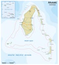 Vector map of Aitutaki Island, Cook Islands