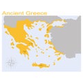 Vector map of the Ancient Greece Royalty Free Stock Photo