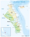 Vector map of Andros Island and New Providence, Bahamas