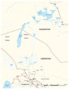 Vector map of the Aral Sea, Kazakhstan, Uzbekistan and Turkmenistan