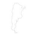 Vector map Argentina. Isolated vector Illustration. Black on White background. Royalty Free Stock Photo