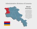 Vector map Armenia, province Shirak