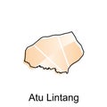 vector map of Atu Lintang City modern outline, Logo Vector Design. Abstract, designs concept, logo, logotype element for template Royalty Free Stock Photo