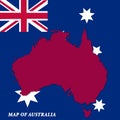 3d  map of Australia with flag background Royalty Free Stock Photo