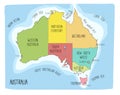 Vector map of Australia. Hand drawn illustration