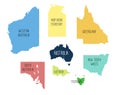 Vector map of Australia with separated territories. Royalty Free Stock Photo