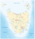 Vector map of the australian island tasmania