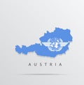 Vector map of Austria combined with International Civil Aviation Organization ICAO flag