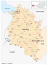 Vector map of the Austrian federal state of Vorarlberg in German Royalty Free Stock Photo