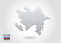 Vector map of azerbaijan with trendy triangles design in polygonal style on dark background, map shape in modern 3d paper cut art