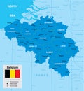 Vector map of Belgium Royalty Free Stock Photo