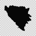 Vector map Bosnia and Herzegovina. Isolated vector Illustration. Black on White background. Royalty Free Stock Photo