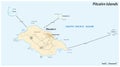 Vector map of the british overseas territory Pitcairn Islands Royalty Free Stock Photo