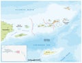 Vector map of British, Spanish and American Virgin Islands
