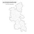 Administrative Map of Buckinghamshire as of 2022 - Vector Illustration