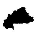 Vector map Burkina Faso. Isolated vector Illustration. Black on White background. Royalty Free Stock Photo
