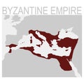 Vector map of the byzantine empire Royalty Free Stock Photo