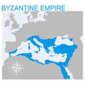 Vector map of the Byzantine Empire Royalty Free Stock Photo