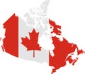 Canada Map with Flag Royalty Free Stock Photo