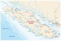 Vector map of canada island Vancouver island