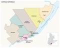 Vector map of the Capitale Nationale Quebec administrative region, Canada Royalty Free Stock Photo