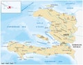 Vector map of the Caribbean island country of Haiti Royalty Free Stock Photo