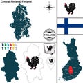 Map of Central Finland, Finland