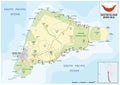 Vector map of Chilean island of Rapa Nui, Easter Island Royalty Free Stock Photo