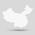 Vector map China from white puzzle, jigsaw Royalty Free Stock Photo