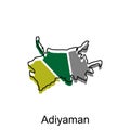 vector Map City of Adiyaman modern outline, High detailed illustration vector Design Template